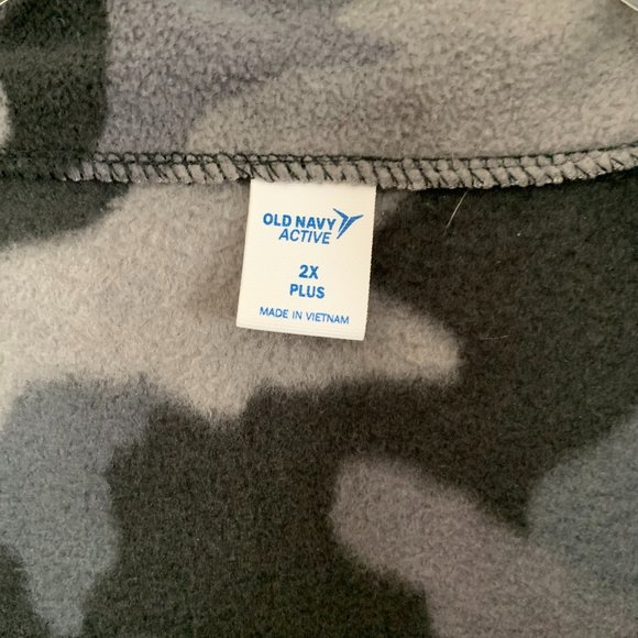 Old Navy Active Camo Go-Warm Sweatshirt Micro Performance Fleece Black Size 2X - Picture 5 of 7